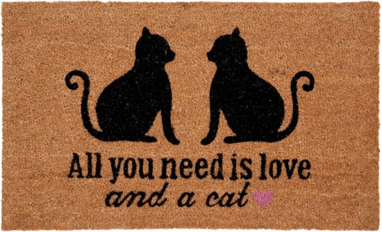 Deurmat All you need is love and a cat